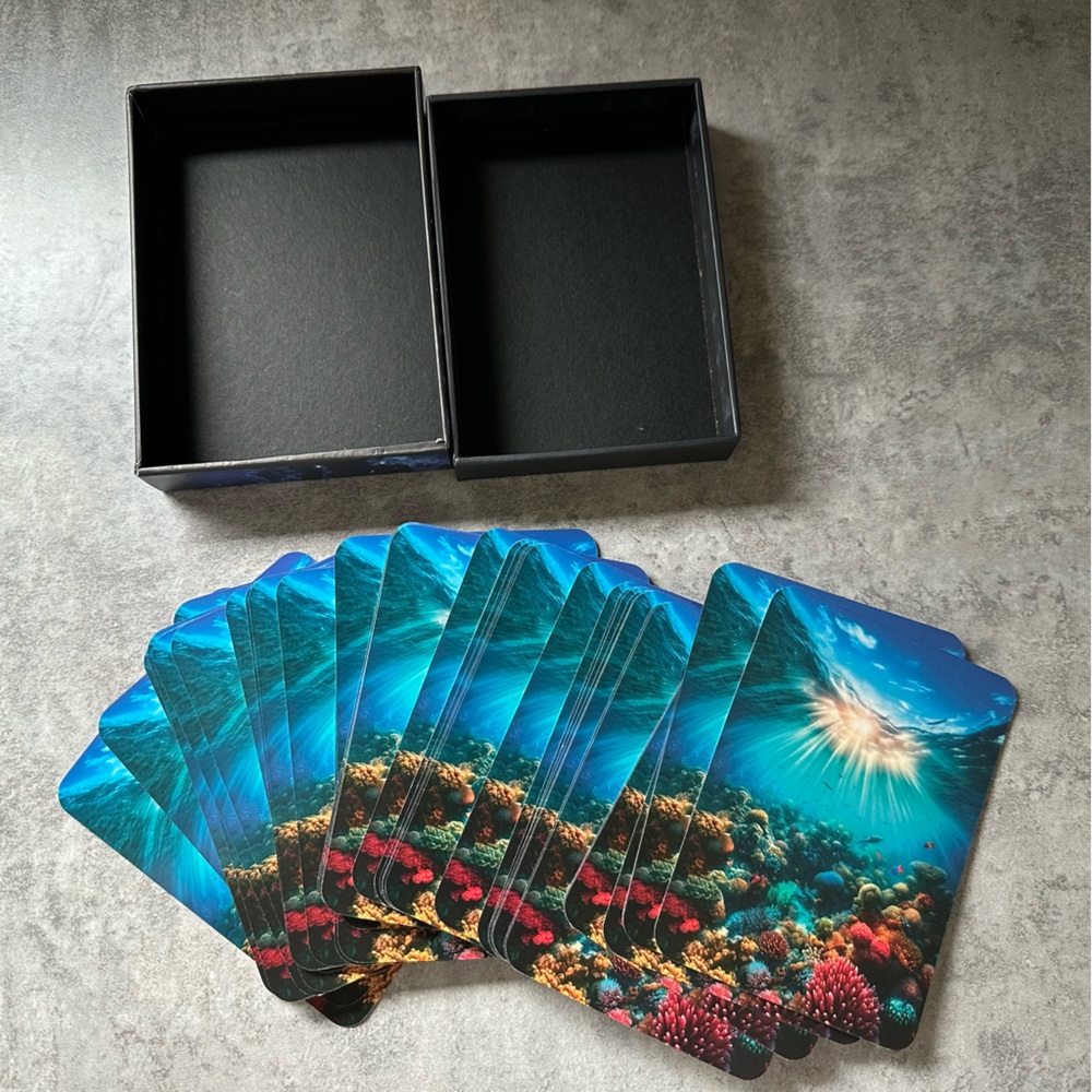 Underwater & Nautical Oracle Deck - Blue Jellyfish Artwork - Picture 3 of 4